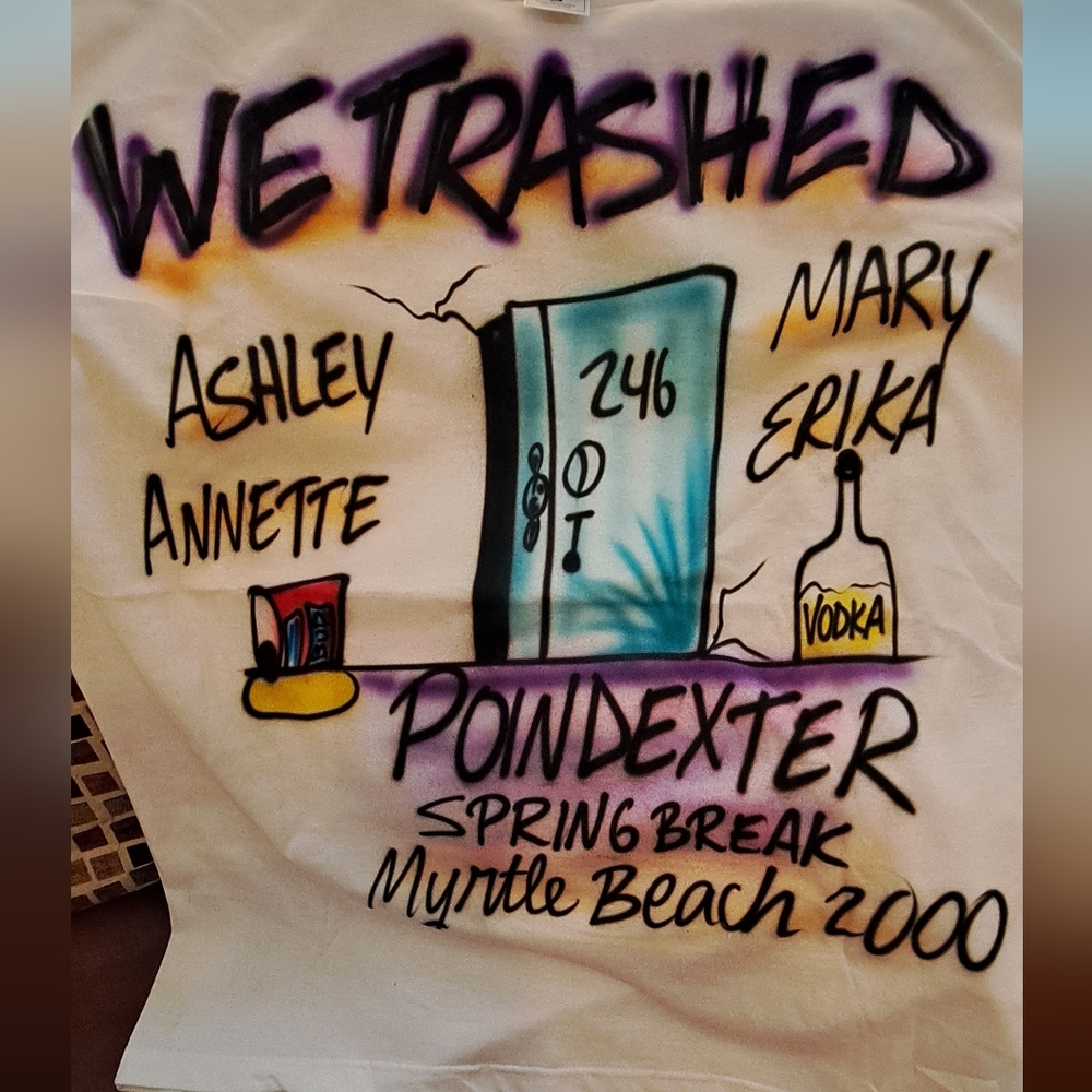 Vintage 2000 Myrtle beach spring break air brush tee shirt